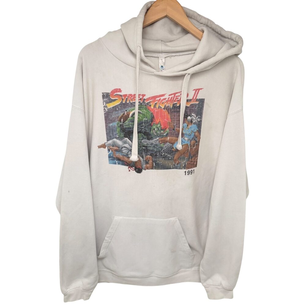 Street Fighter II Capcom GET READY TO RUMBLE! Milltex Hoodie Men's Extra Large